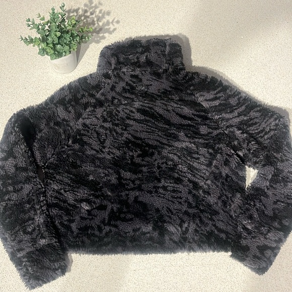 Lululemon Sz XS/S Scuba Oversized Fleece Funnel Neck *Jacquard Camo Carbon Black - Picture 9 of 16